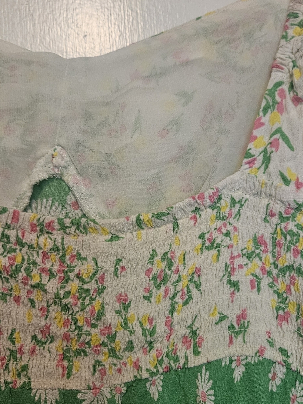 RIXO Cream Floral Sundress with Pink, Yellow & Green Print - Picture 6 of 6
